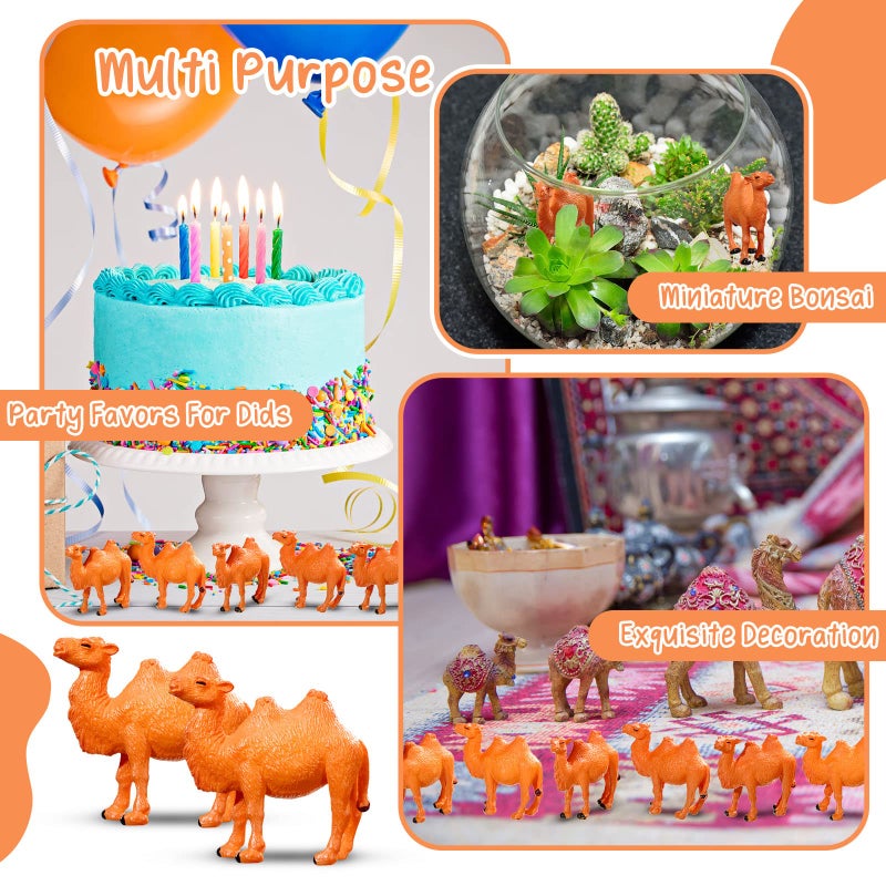 Charniol 24 Pcs Camel Figurines Hand Painted Miniature Animal Statue Desert Camel Figures Animal Figurines Toys Models for Table Desktop Cake Toppers Collection Home Ornaments Decor - Image 5